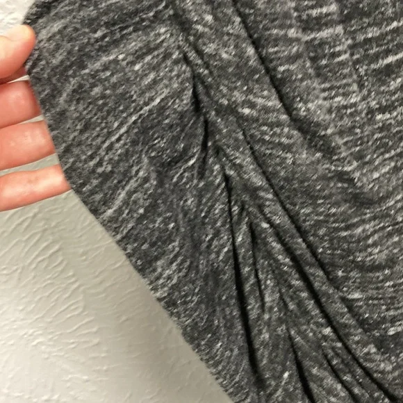Splendid Heathered Gray Black Racerback Ruched Bodycon Dress Women's Siz…